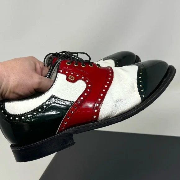 Vintage FootJoy Classics Golf Shoes Size 10.5 Wing Tip Style #50802no Spikes